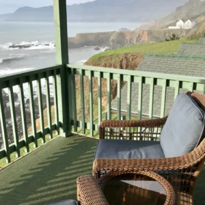 Room patio overlooking the sea at the Inn of the Lost Coast